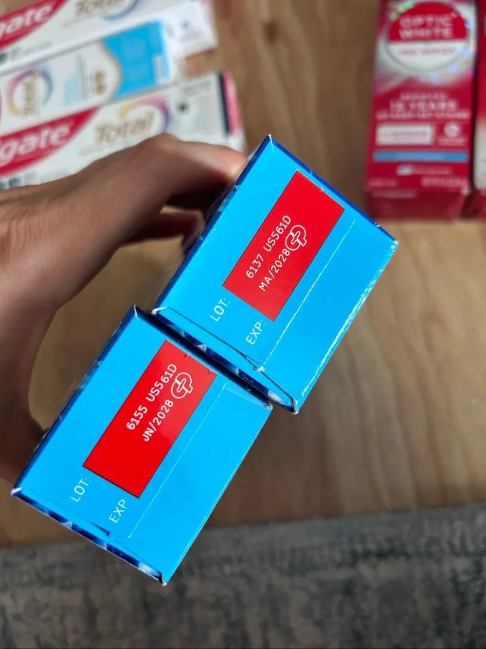 Bundle of toothpaste 10 different types and expiration dates Colgate creat